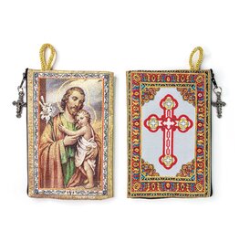 Logos Trading Post St. Joseph & Cross Woven Tapestry Rosary Pouch