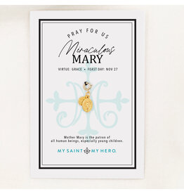My Saint My Hero Miraculous Mary Small Gold Medal Saint Charm
