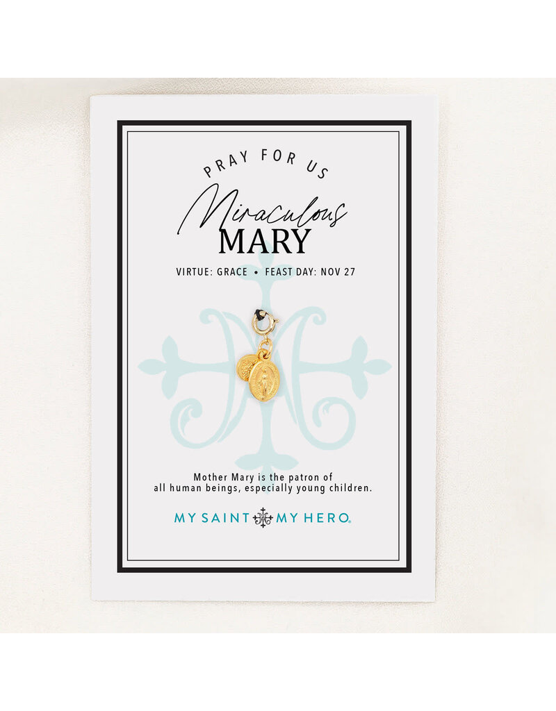 My Saint My Hero Miraculous Mary Small Gold Medal Saint Charm