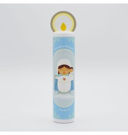 Shining Light Dolls Our Lady of the Rosary (Hail Mary) Wooden Prayer Candle