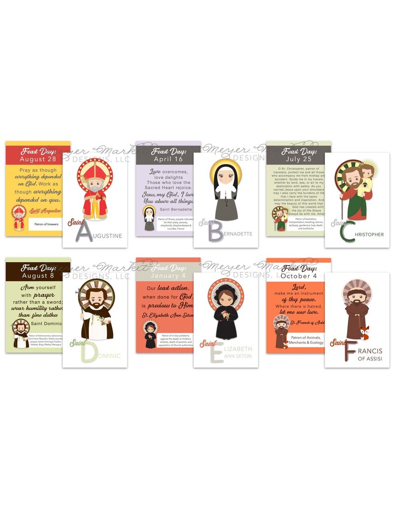 Meyer Market Designs A to Z Saint Cards (26 Pack)