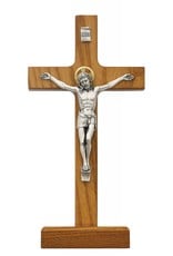 McVan 8" Stained Walnut Standing Crucifix