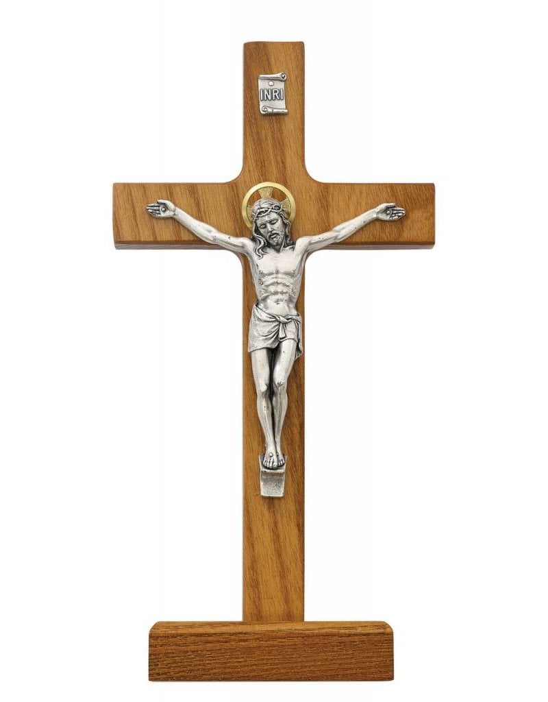 McVan 8" Stained Walnut Standing Crucifix
