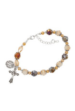 McVan Amber & Cream Crystal Rosary Bracelet