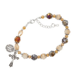 McVan Amber & Cream Crystal Rosary Bracelet