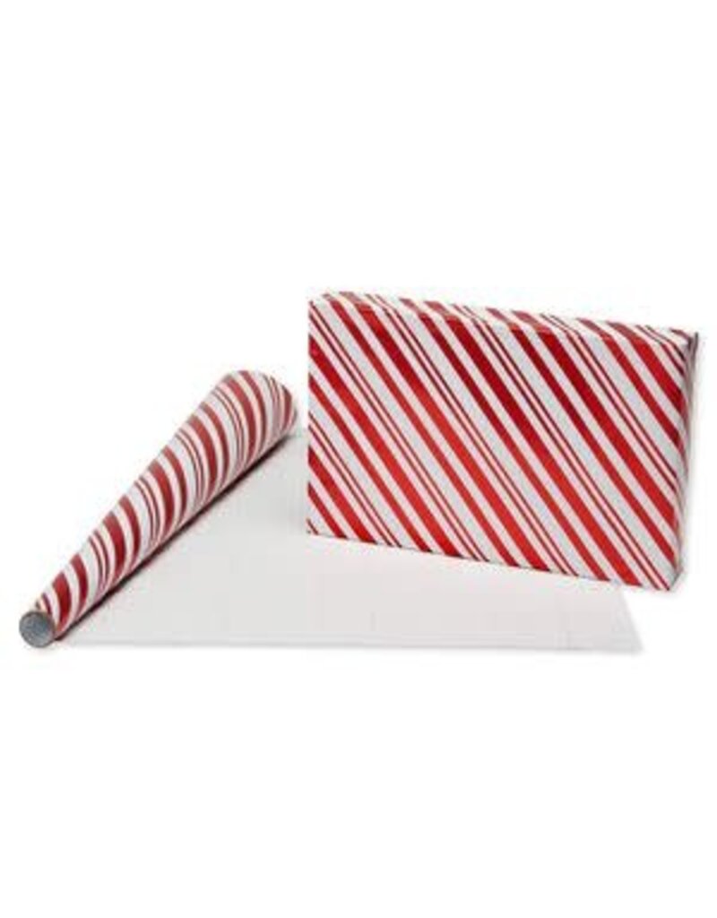 Candy Cane Red Foil Stone Wrapping Paper