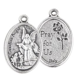 WJ Hirten 1" Guardian Angel Oxidized Medal