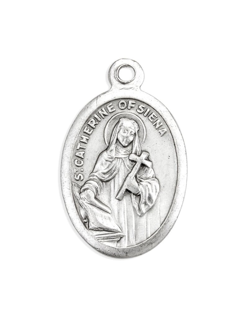 WJ Hirten 1" Saint Catherine Oxidized Medal