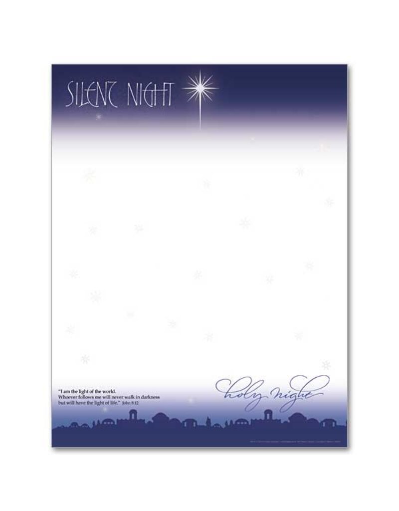 The Printery House Silent Night  Christmas Stationery (21 Sheets)