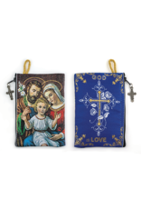 Logos Trading Post Holy Family & God is Love Woven Tapestry Rosary Pouch