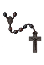 Sine Cera Dark Oval Jujube Wood Rosary (12mm)