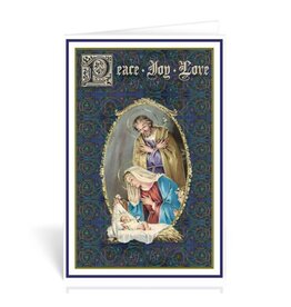 WJ Hirten Holy Family Peace, Joy, Love Greeting Card