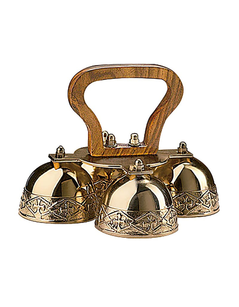 SUDBURY BRASS 4-Bell Embossed Brass Altar Bells