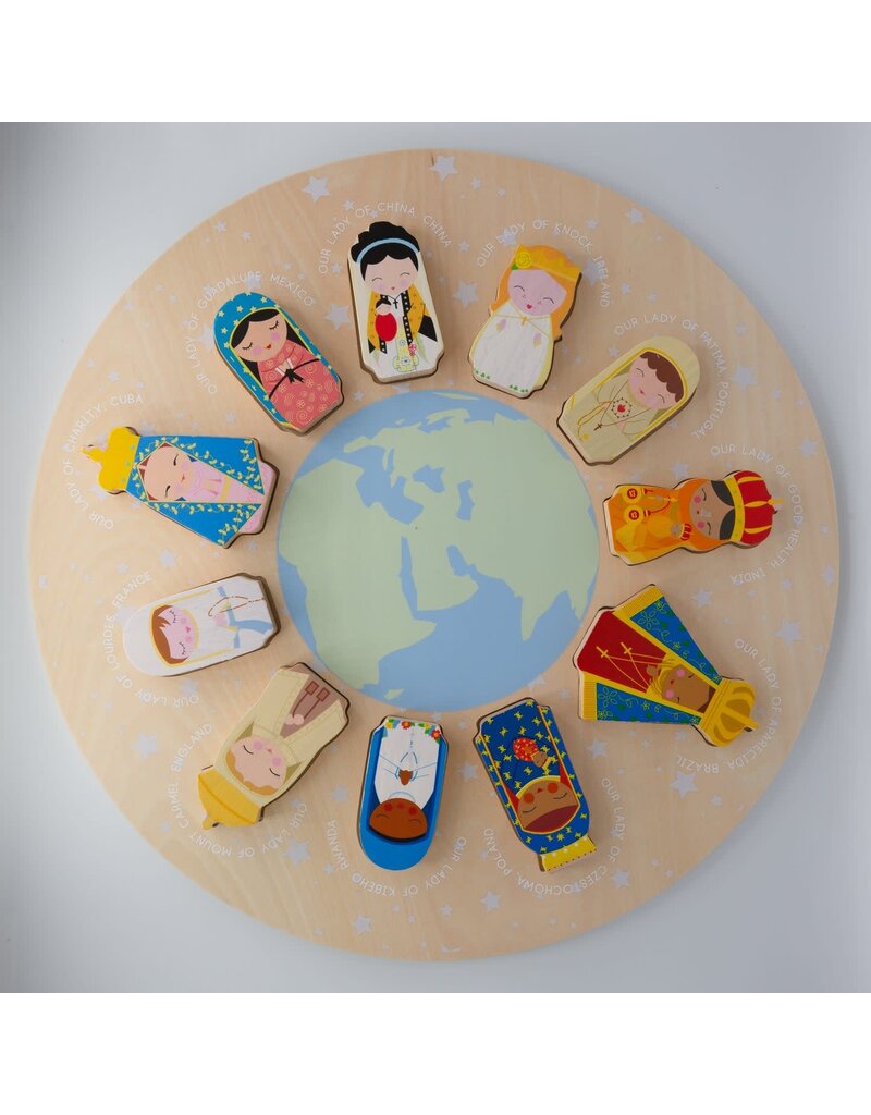 Shining Light Dolls The Virgin Mary Around the World Wooden Puzzle