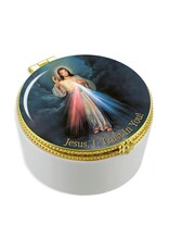 WJ Hirten Porcelain Rosary and Keepsake Box with Divine Mercy