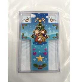 WJ Hirten "Little Drops of Water" Holy Family with Christmas Tree Cross, 5.5"