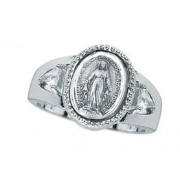 HMH Religious Sterling Silver Miraculous Medal Ring Size 8