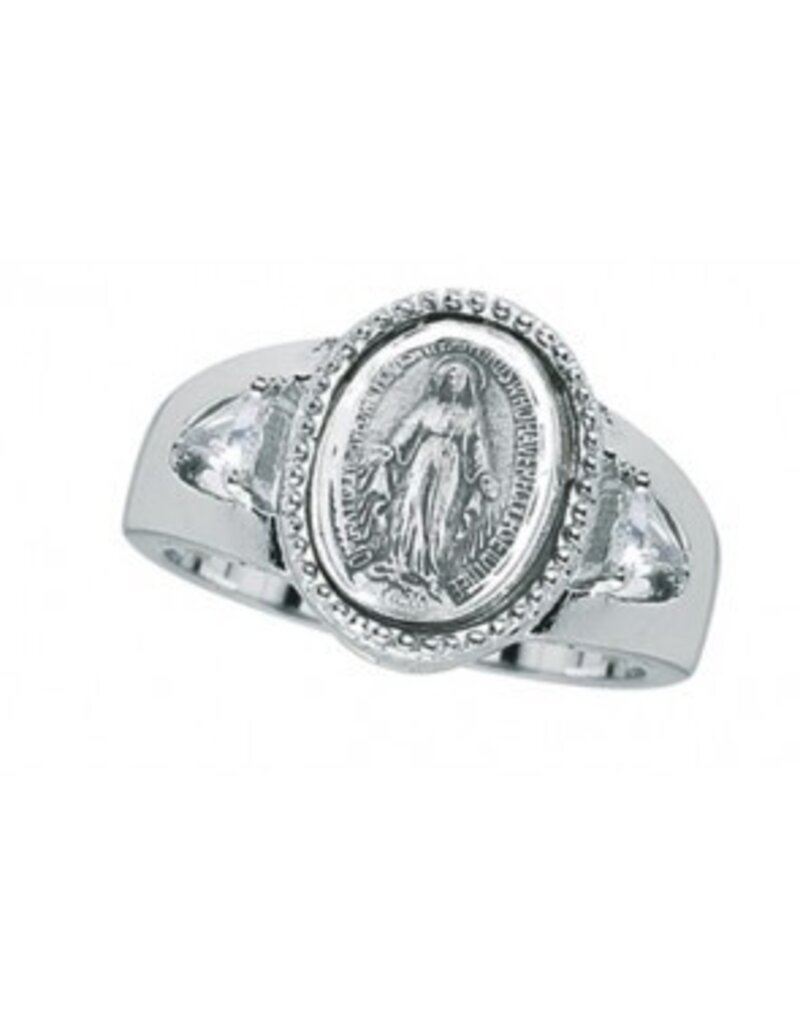 HMH Religious Sterling Silver Miraculous Medal Ring Size 7