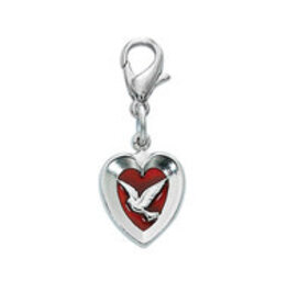 McVan Red Enamel Dove/Heart Clippable Charm