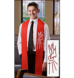 Christian Brands Confirmation Stole Red With Holy Spirit Descending