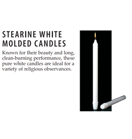Cathedral Candle Co. Stearine White Molded Candle 3" x 12"