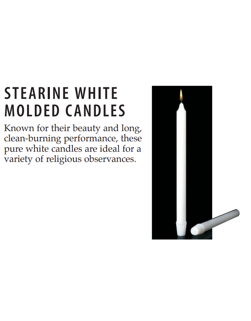 Cathedral Candle Co. Stearine White Molded Candle 3" x 12"