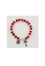McVan Ruby Rosary Bracelet With Miraculous Medal and Crucifix