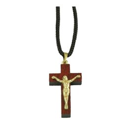 Small Wood Cross Necklace (1.5")