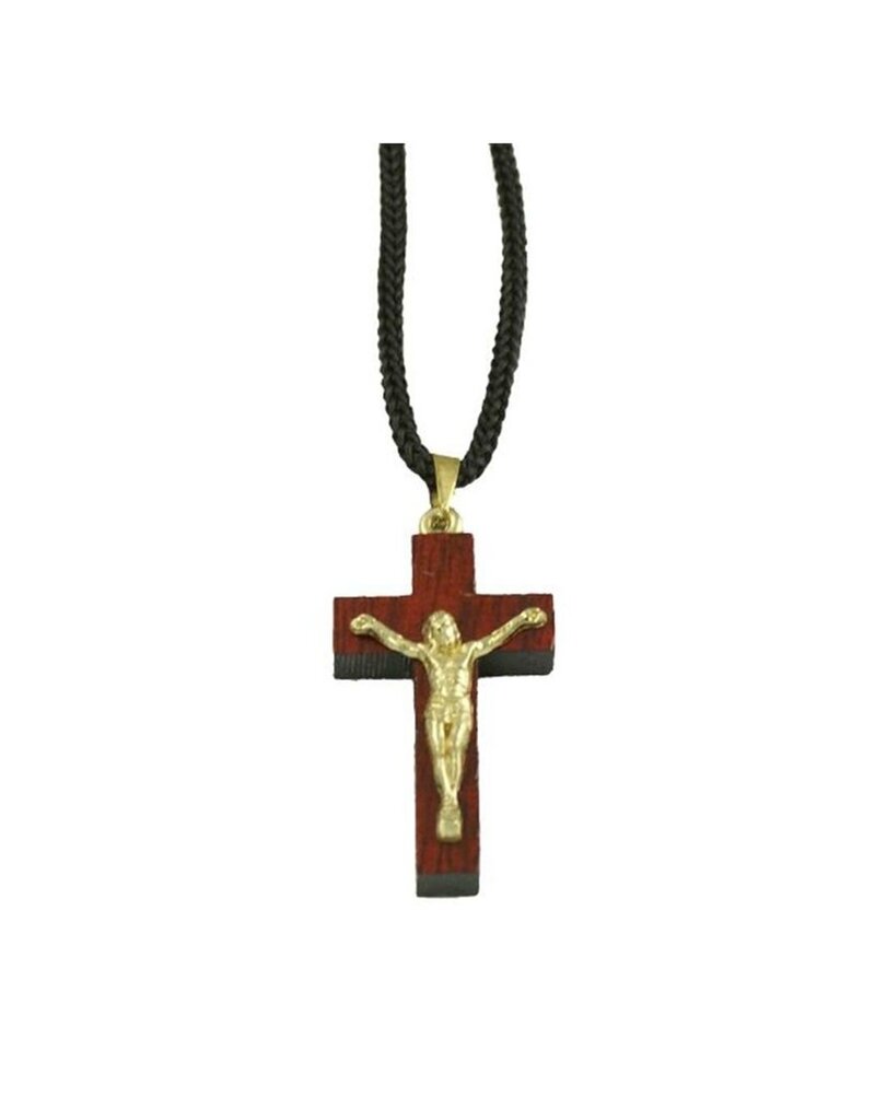 Small Wood Cross Necklace (1.5")
