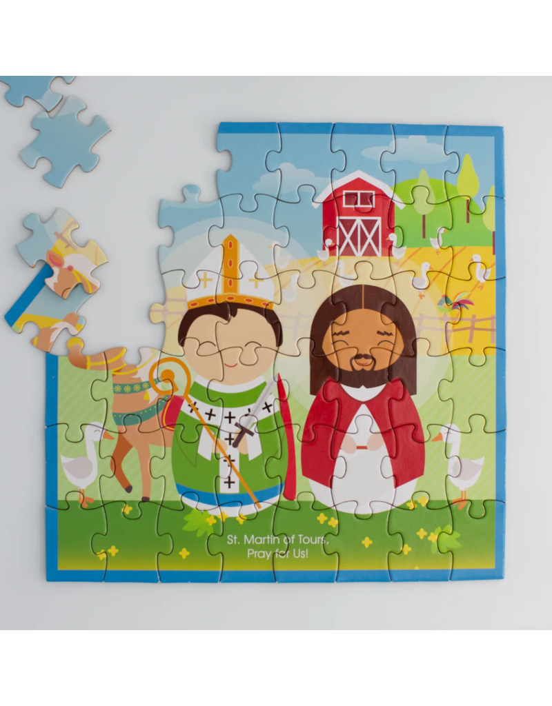 Shining Light Dolls Mini Puzzle: Saint Martin of Tours and Jesus