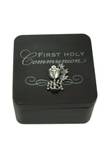 CA gift First Holy Communion Keepsake Box (Black w/ Pewter Chalice)