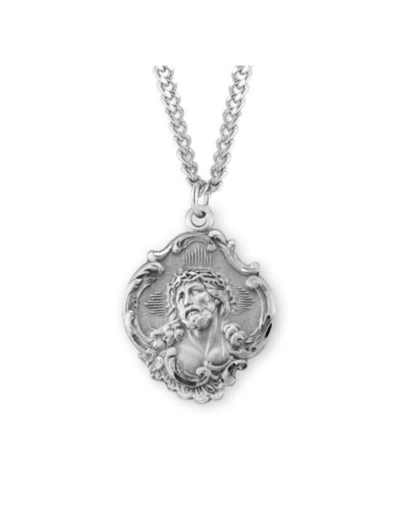 HMH Religious Sterling Silver Fancy Baroque Style "Crown of Thorns" Medal