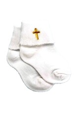 Roman, Inc Baby's Baptism Socks with Embroidered Cross (4")