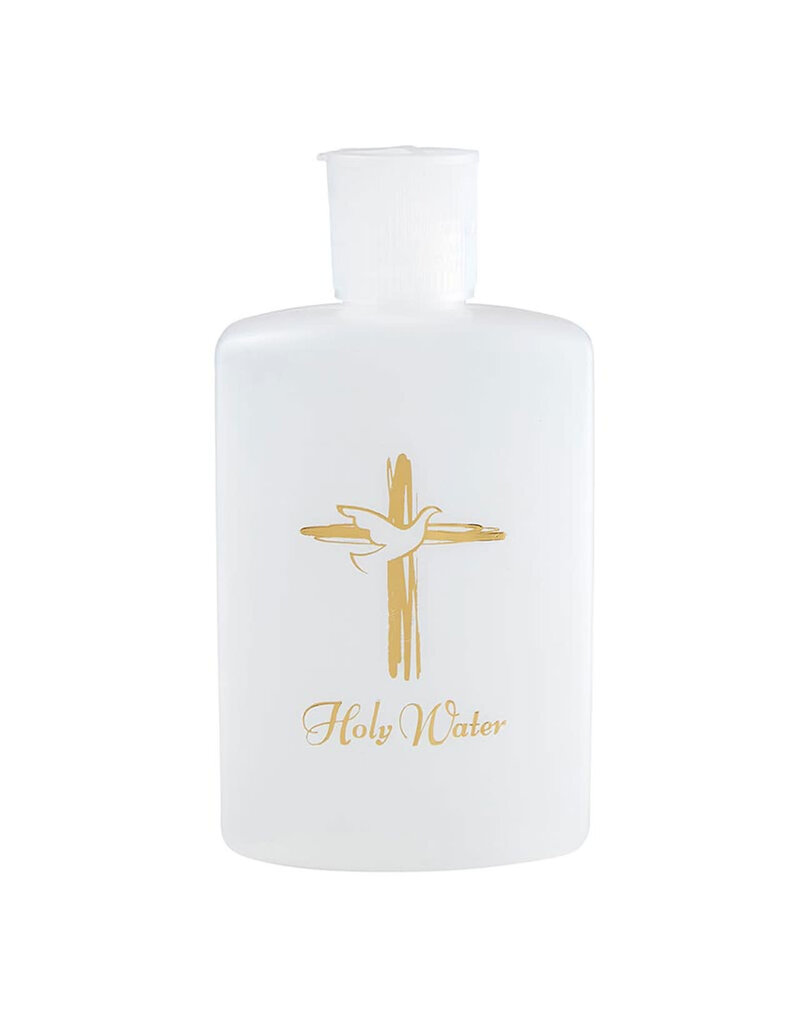 Sacred Traditions Holy Water Bottle (Gold Dove over Cross)