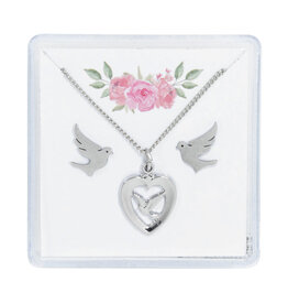 McVan Silver Holy Spirit Earring and Necklace