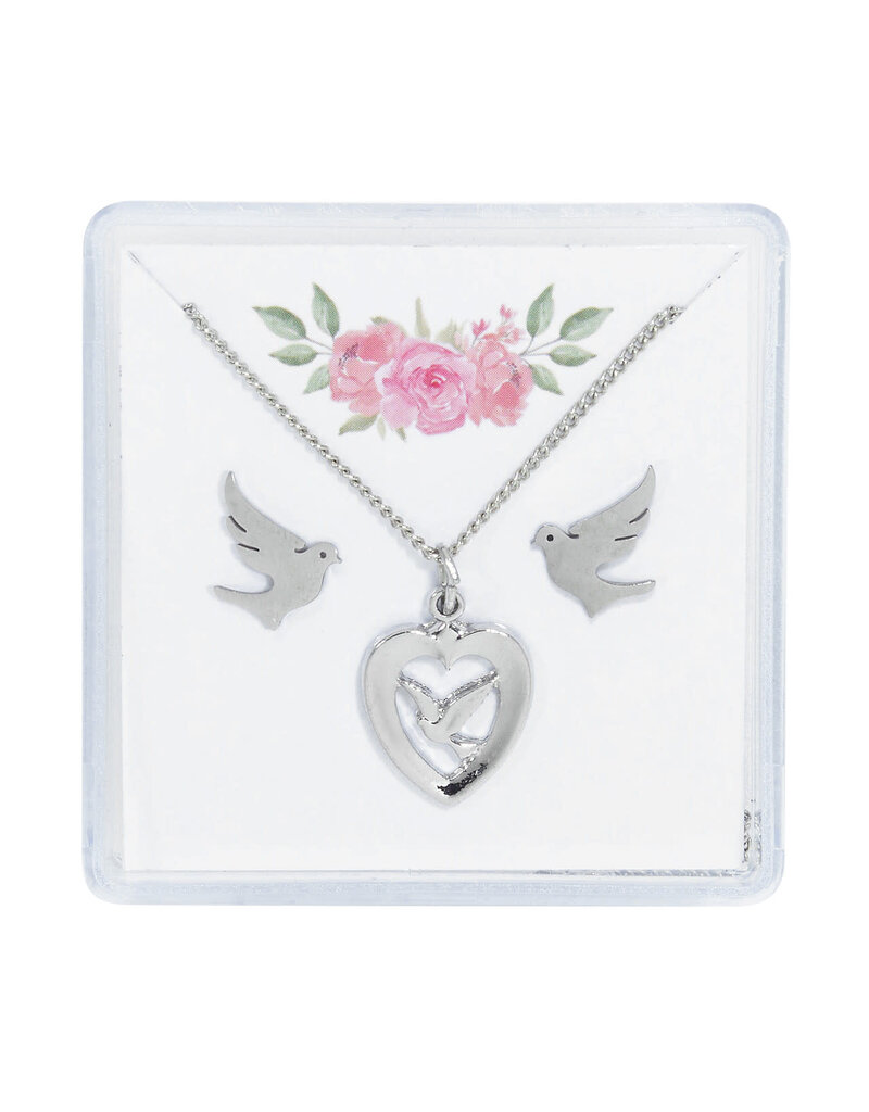 McVan Silver Holy Spirit Earring and Necklace
