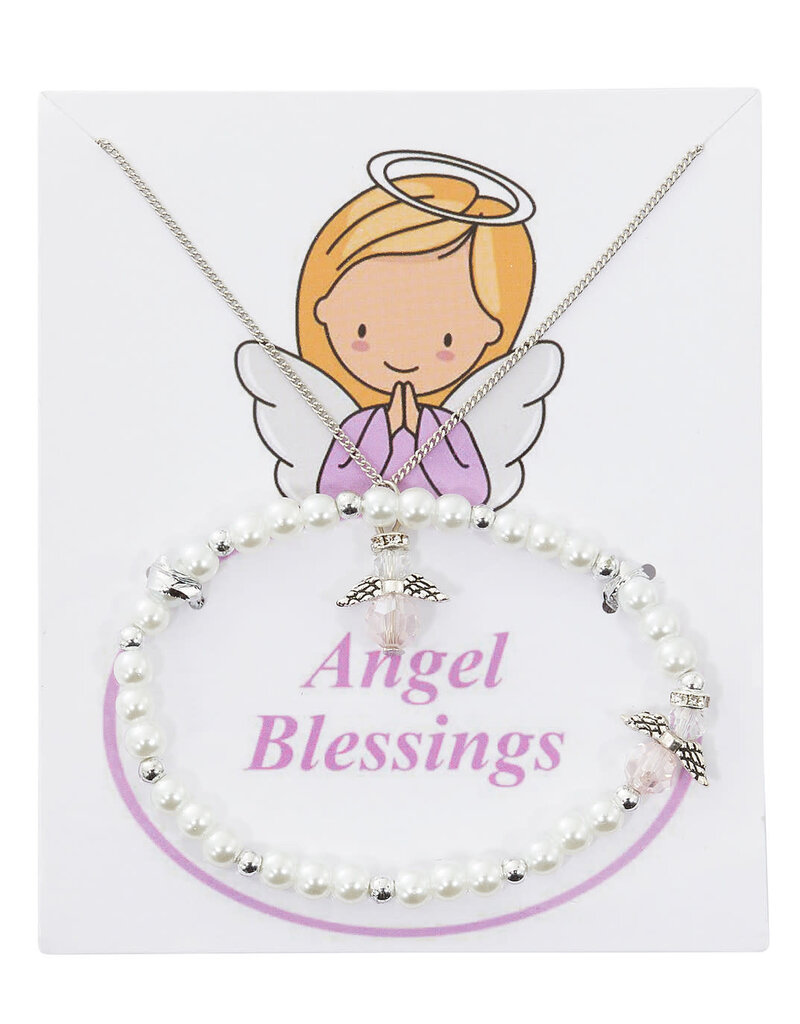 McVan Pearl Angel Bracelet & Pendant Set