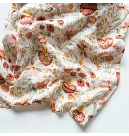 The Little Rose Shop Catholic Baby Swaddle Muslin Blanket - Holy Family Hearts
