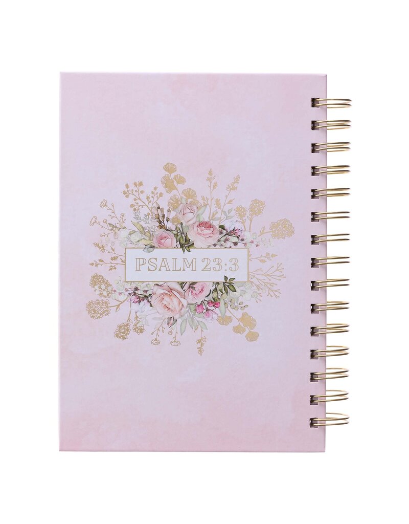 Christian Art Gifts He Gives Me Strength Floral Wirebound Journal