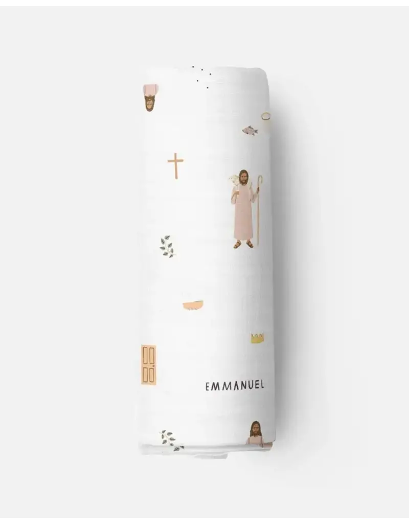 Be A Heart Catholic Muslin Swaddle Baby's Blanket | Jesus Blanket