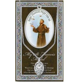 WJ Hirten Pewter St. Francis Medal with Card