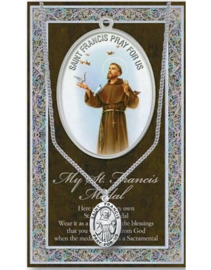 WJ Hirten Pewter St. Francis Medal with Card