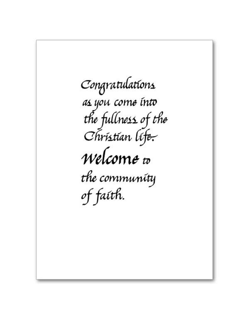 The Printery House Welcome to the Community of Faith - Profession of Faith Congratulations Card