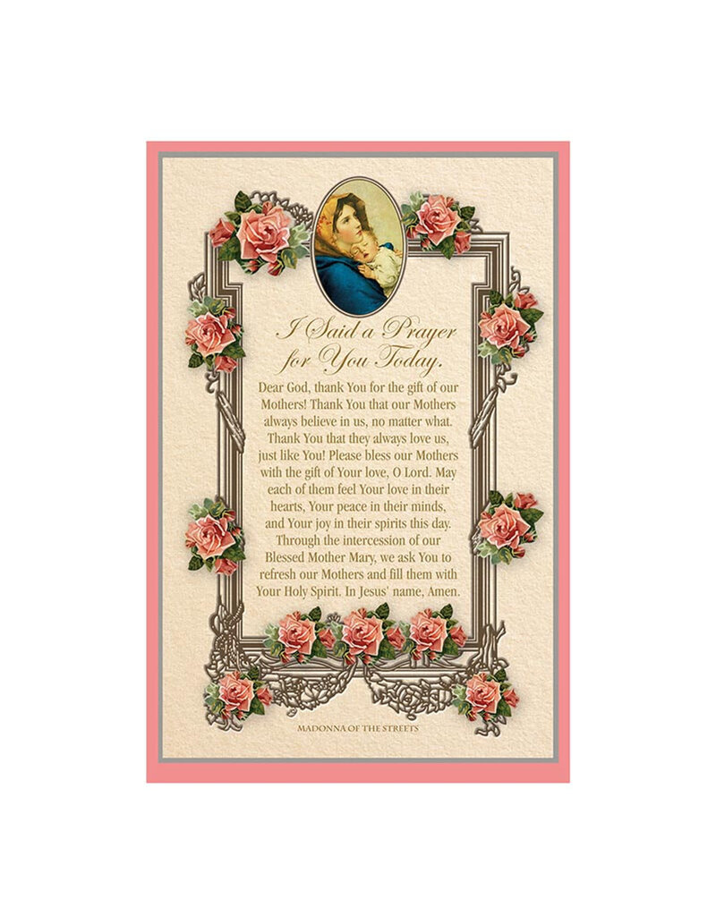 Alfred Mainzer Prayer For Mothers Card - I Said a Prayer for You