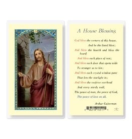 WJ Hirten A House Blessing Christ Knock Holy Card