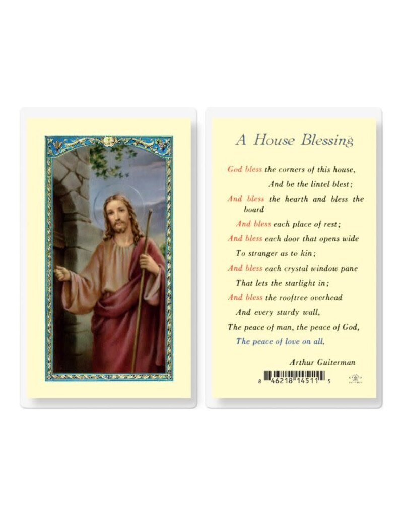 WJ Hirten A House Blessing Christ Knock Holy Card