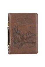 CA gift Bible Cover-Classic Brown Wings Like Eagles Isa. 40:31-XLG