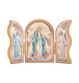 WJ Hirten Standing Our Lady of Grace Triptych (5" x 3.5")