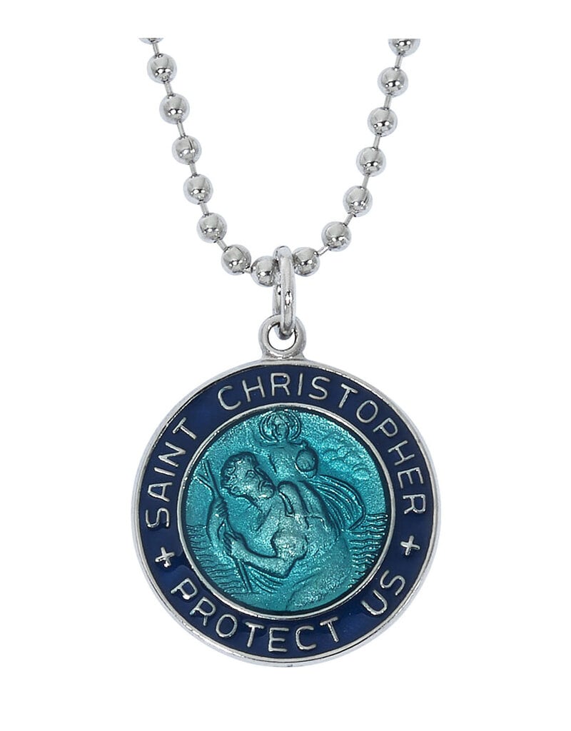 McVan Blue and Aqua St. Christopher Medal