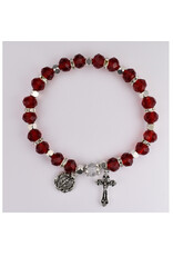 McVan Garnet Rosary Stretch Bracelet